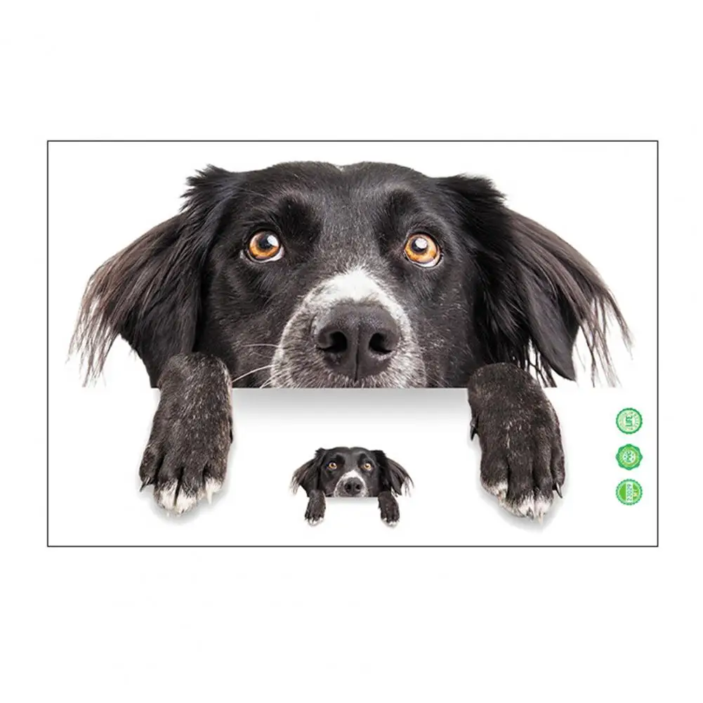 

Good Luck Stickers Adorable 3d Dog Bathroom Sticker Waterproof Easy to Apply Remove Lovely Self-adhesive Wall for Bathrooms