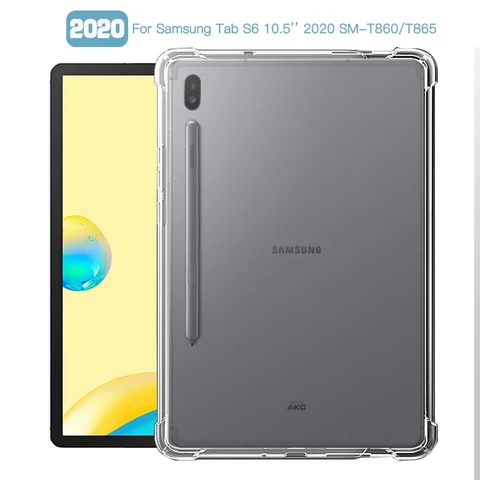 Чехол для планшета Samsung Galaxy Tab S6 10,5, 2019 дюймов, искусственная прозрачная Мягкая силиконовая задняя крышка из ТПУ