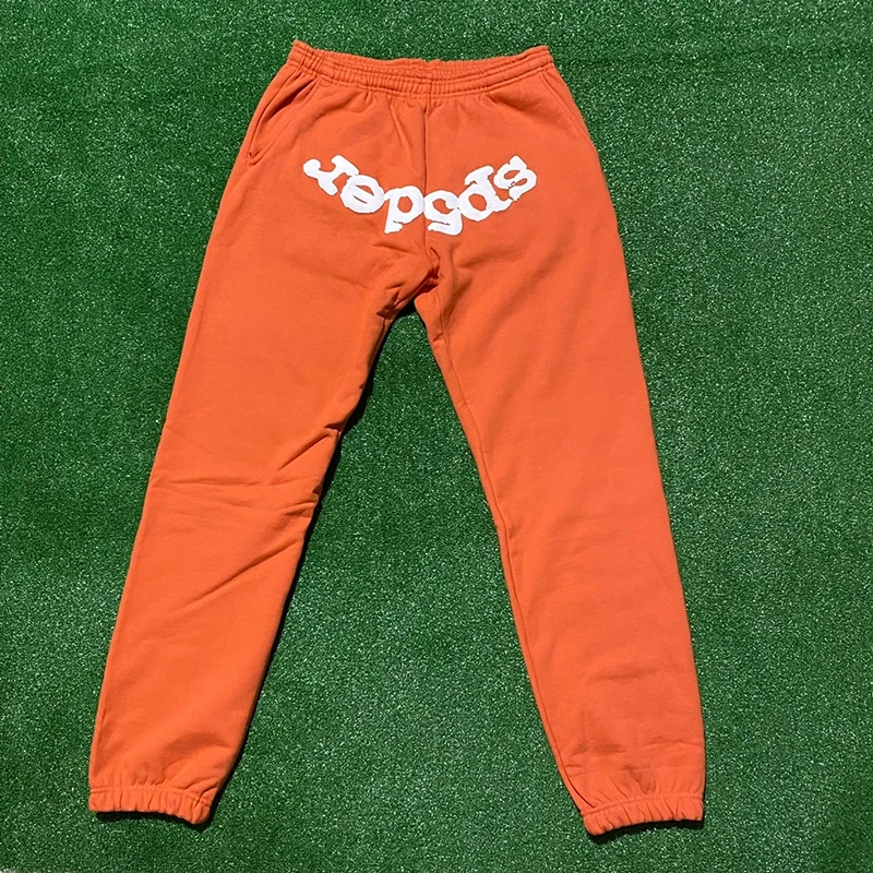 

NEW TOP Orange Sp5der 555555 Angel Sweatpants Men Women New Sp5der Letter Pants Joggers Drawstring Trousers
