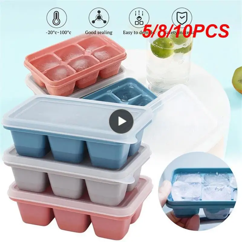 

5/8/10PCS Silicone Maker Safe To Use Space Saving. Small Square Mold Flexible Take Out Easily. Mold