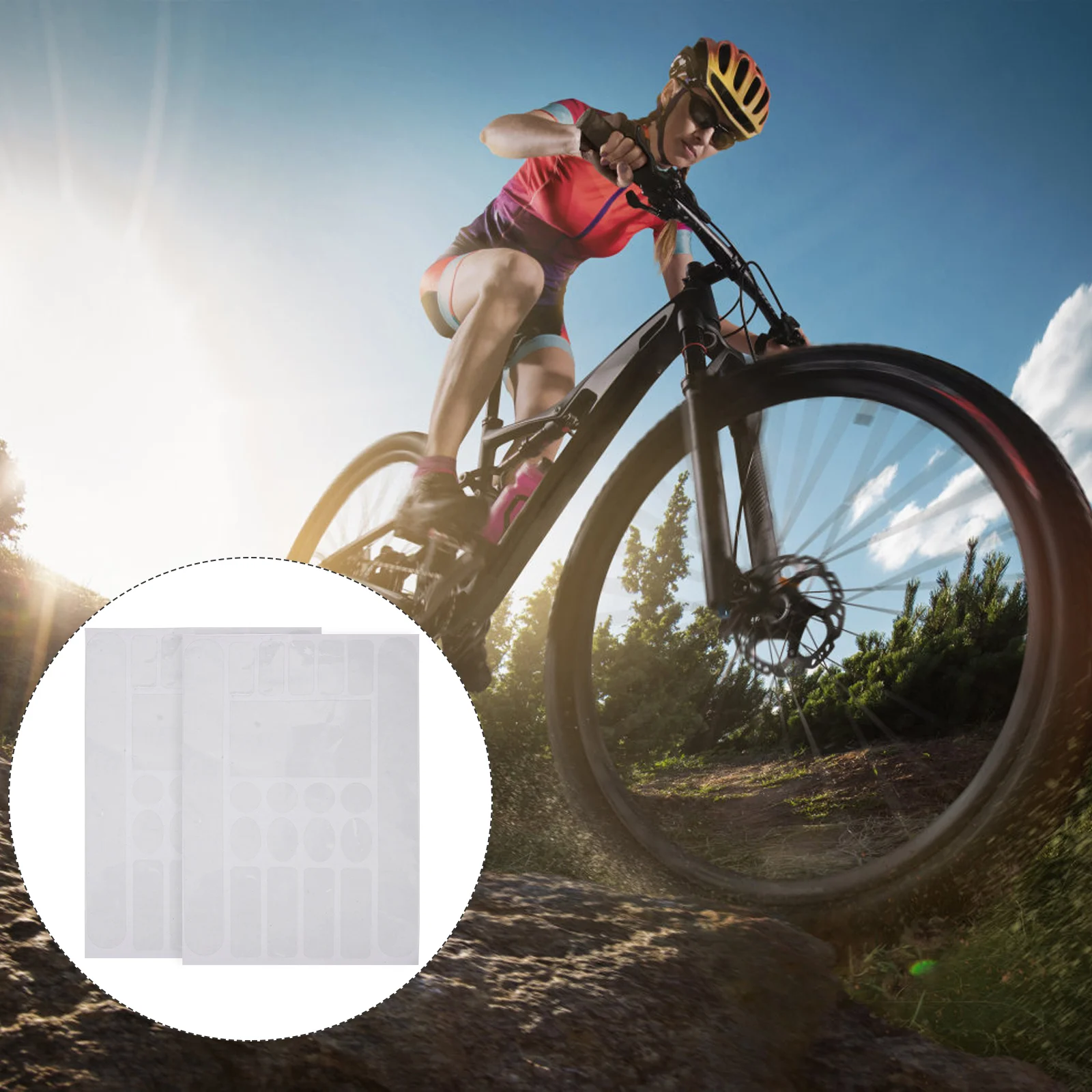 

2 Sheets Protective Outdoor Adhesive Transparent Bike Films MTB Frame Stickers MTB Frame Protector for Protection