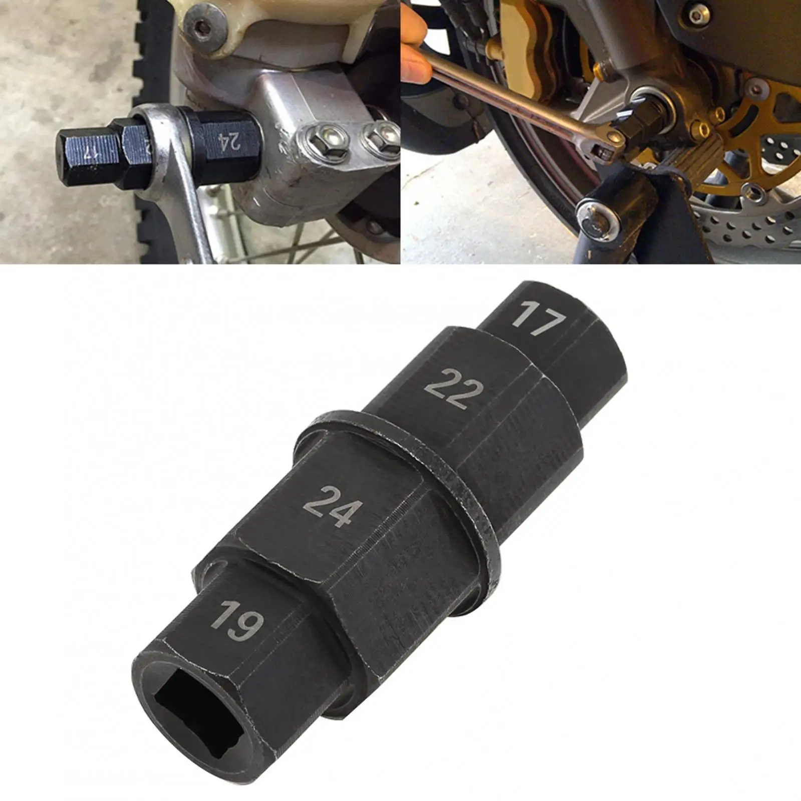

17/19/22/24 мм переднее колесо мотоцикла, шестигранный инструмент для оси, инструмент для удаления водителя шпинделя, шестиугольная разборная втулка, детали для оси колеса