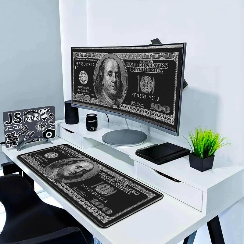 

Dollar Mouse Pad 900x400 Gaming Desk Mat Office Accessories Computer Gamer Keyboard Mousepad Pc Cabinet Mats Kawaii Tapis Souris