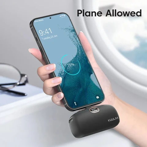 KUULAA Mini Power Bank 5000 мАч Внешняя батарея с быстрой зарядкой Портативное зарядное устройство PowerBank для iPhone 16 15 14 13 Xiaomi Samsung