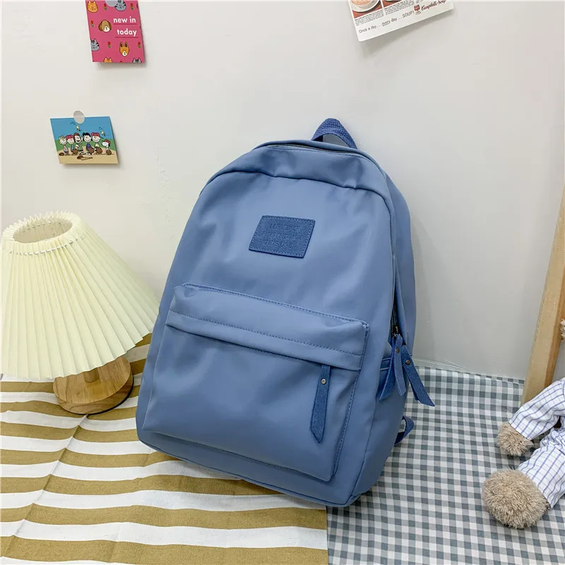 

Teen High School Bags for Girls Backpack Women Blue Middle Student Bookbag 2022 Korean Casual College Style
