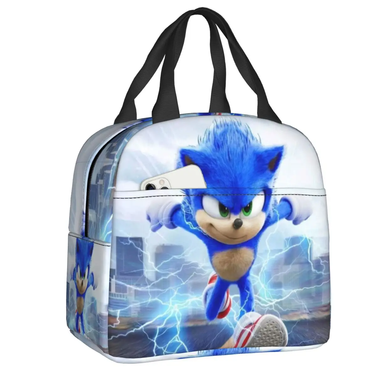 

Sonics Lunch Bag for Outdoor Picnic Anime Game The Hedgehog Waterproof Cooler Thermal Insulated Lunch Box Women Kids Food Bags