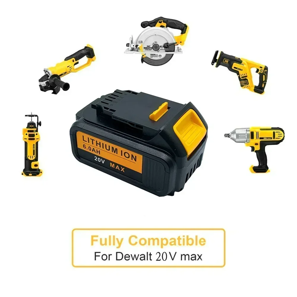 Литиевая батарея 20 в 6 Ач 18650 для электроинструментов DeWalt DCB184 DCB200