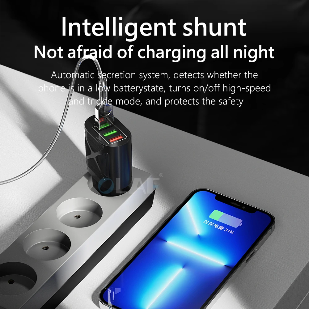 OLAF 48 Вт USB зарядное устройство QC 3 0 4 Тип C PD Быстрая зарядка настенные зарядные