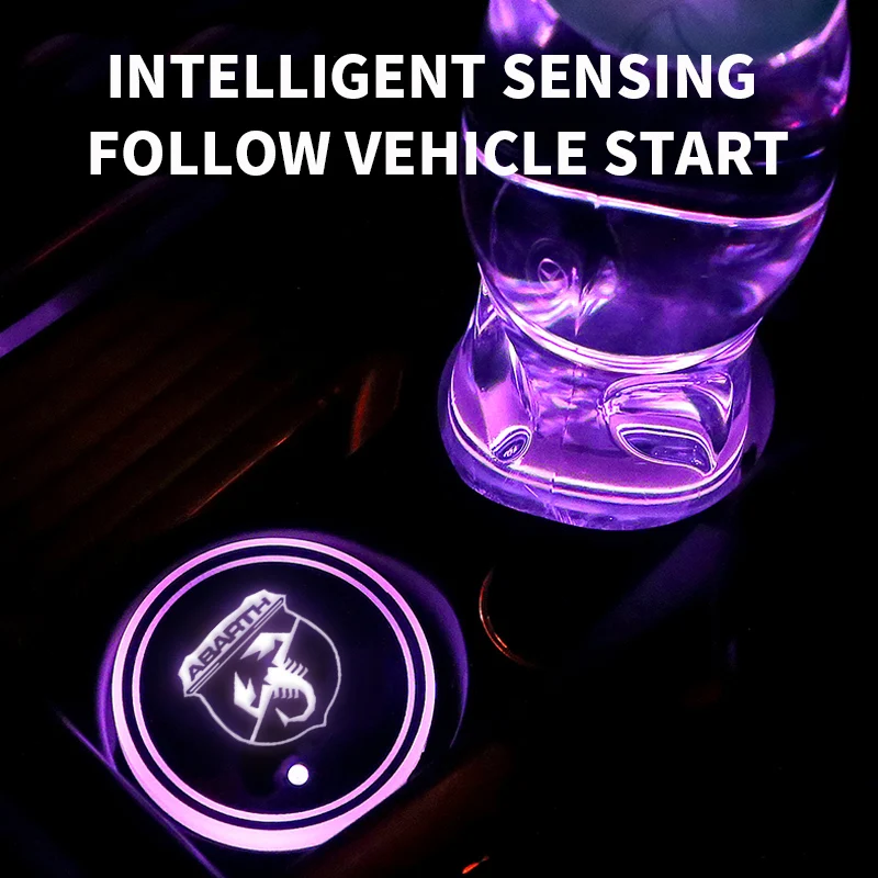 Мат для держателя стакана Colors Car с подсветкой LED и USB-зарядкой для Hyundai IX35 Solaris Accent I30 Tucson Elantra Santa Fe Getz I20.