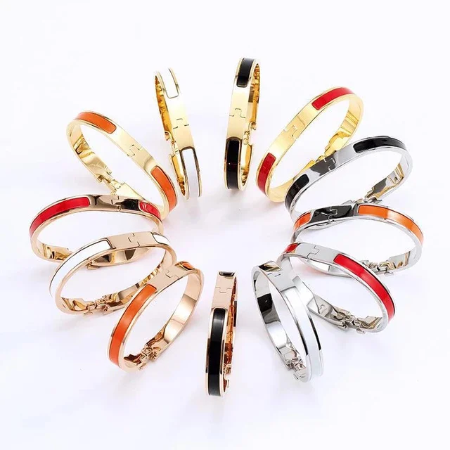 

18k gold stainless steel fashion charm bracelet luxury female jewelry designer H bracelet sparkling gift warm 22ss