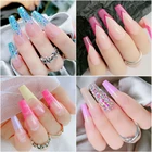 Накладные ногти ELECOOL 24 шт.коркор. длинные многоразовые с искусственными французскими искусственными розовыми искусственными ногтями стикер для ногтей накладные ногти