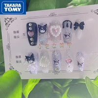 takara tomy ladies new cute cartoon hello kitty handmade wearable nail art decorations