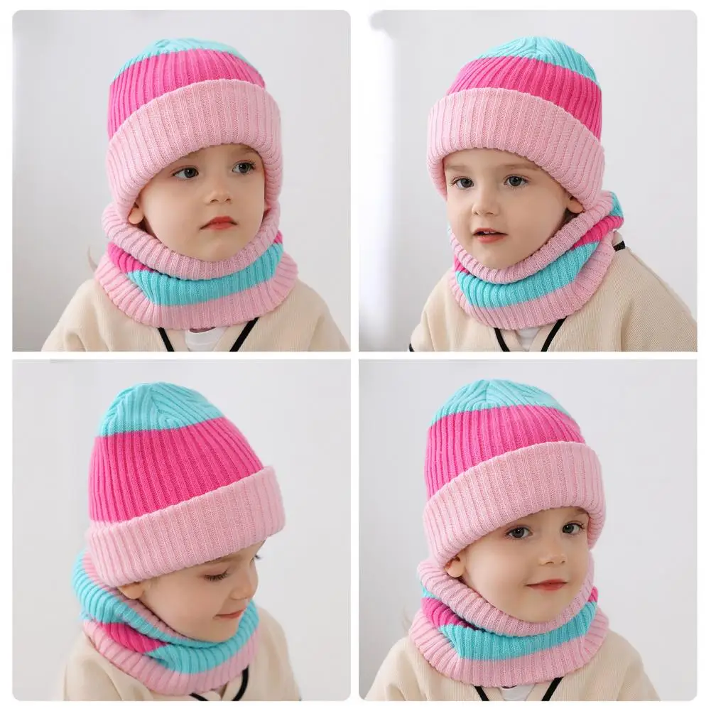 

Keep Warm Stripe Washable Anti-shrink Children Hat for Cold Weather