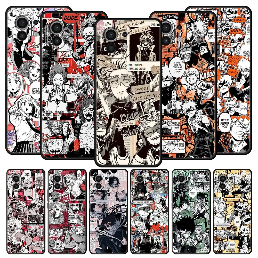 

Phone Case For Xiaomi 13 12 11 Lite 12T 11T 10T 9T Mi Poco M4 M3 X4 X3 Pro F4 F3 GT 5G Cover Shell Coque My Hero Academia Anime