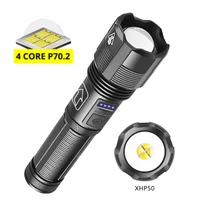 super bright 4 core p70 2 led flashlight with battery display 5 lighting modes for adventure hiking camping hunting etc