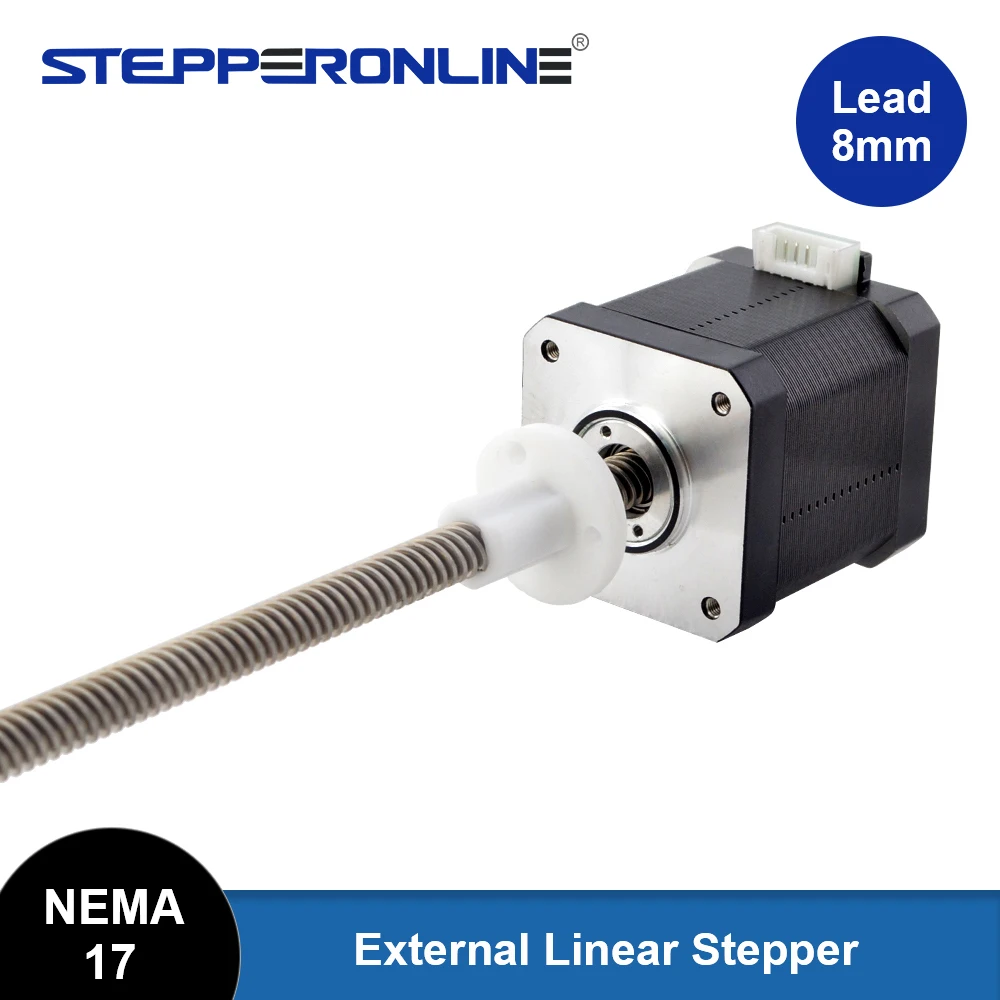 STEPPERONLINE Nema 17 Внешний линейный шаговый двигатель Acme T8, винт ...