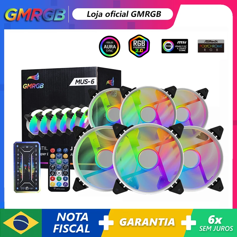 

GMRGB 120mm PC Computer Case Fan Cooling Cooler 6PIN Adjustable RGB Led 12cm Mute Ventilador Adjust Speed 5V ARGB Fans Aura Sync