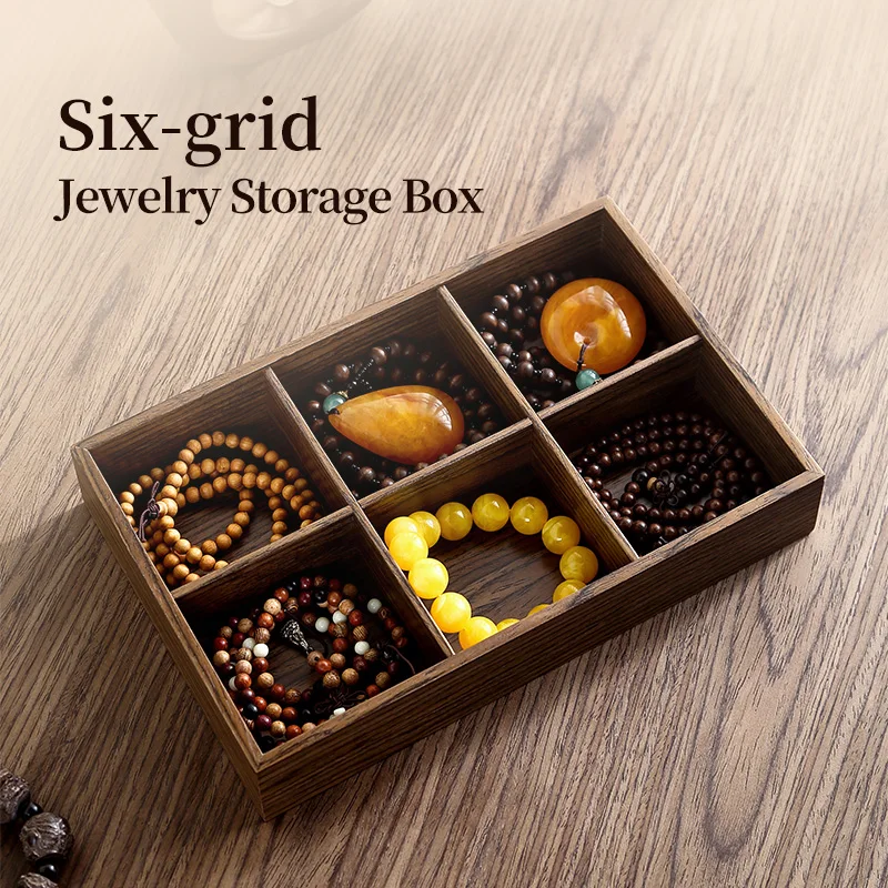 Casegrace Wooden Buddhist Jewelry Organizer Box with Lid Buddha Pendant Necklace Bracelet Storage Tray Case Men Jewelry Gift Box