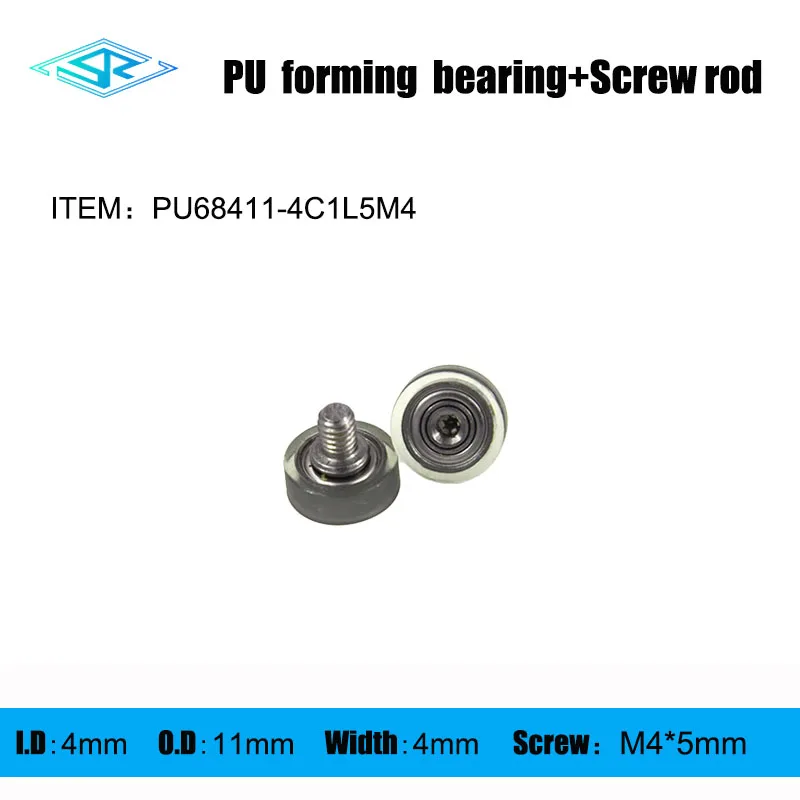 

The manufacturer provides externally threaded Polyurethane forming bearing PU68411-4C1L5M4 Rubber coated guide wheel