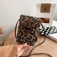 leopard pu leather phone crossbody bags for women luxury brand quilited women shoulder bag designer houndstooth woman handbags