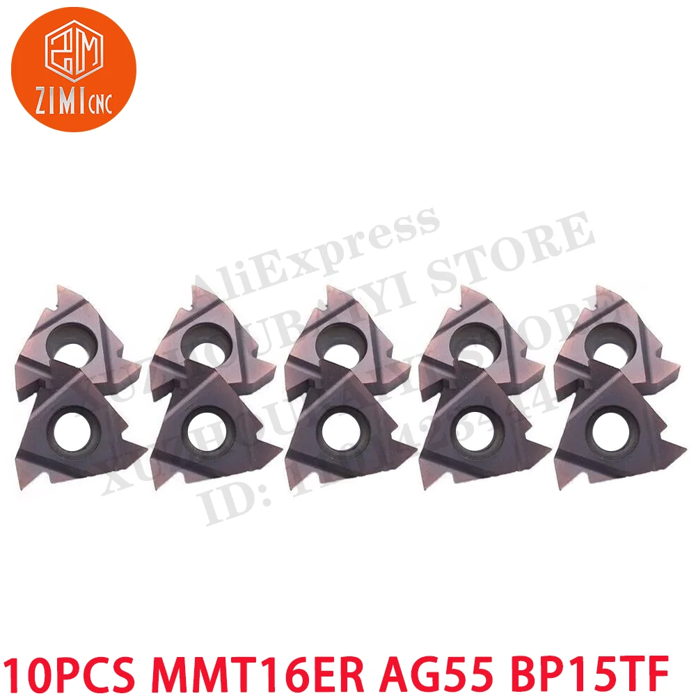 10 шт MMT16ER AG55 BP15TF Внешние твердосплавные резьбовые пластины Инструмент с ЧПУ