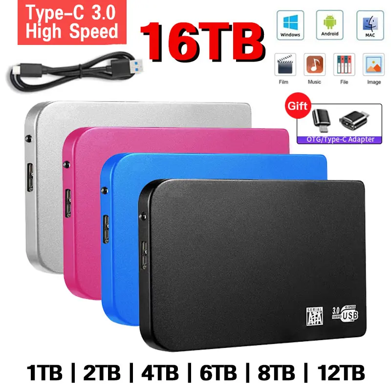 Original High-speed 1TB SSD Portable External Solid State Hard Drive USB3.0 Interface HDD Mobile Hard Drive For Laptop/mac