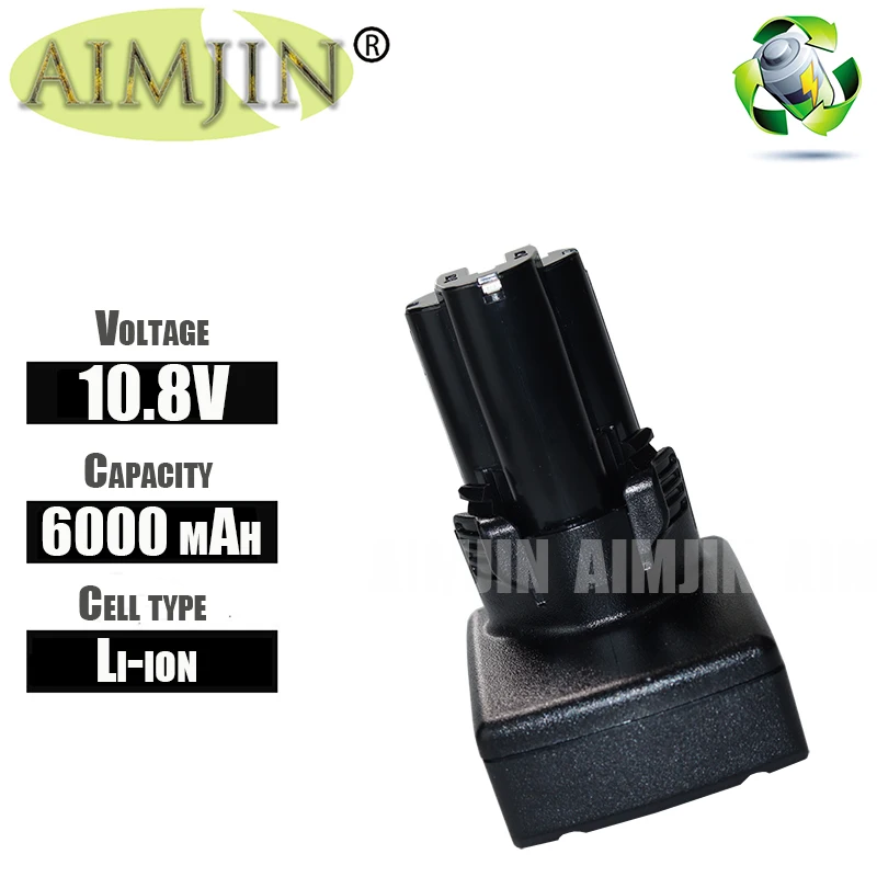 

AIMJIN 6000mAh 10.8V For Makita BL1013 Rechargeable Power Tools Li-Ion Battery Replacement TD090D DF030D LCT203W BL1014