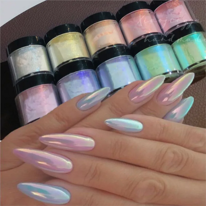 

Holographic Neon Shimmer Nail Glitter 5g Aurora Chrome Pigment Nail Powder Fine Glitter Rubbing Dust Mirror Polish Decoration