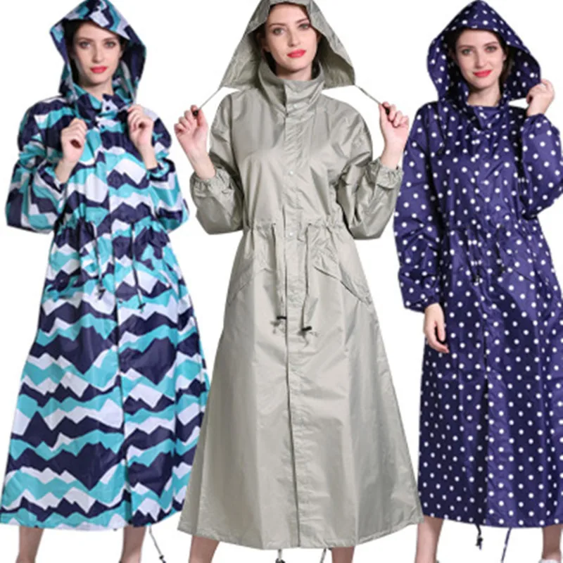 

Long Travel portable Raincoat Women Ponchos Waterproof Pullover Women's Breathable Rain Coat Chubasquero Mujer