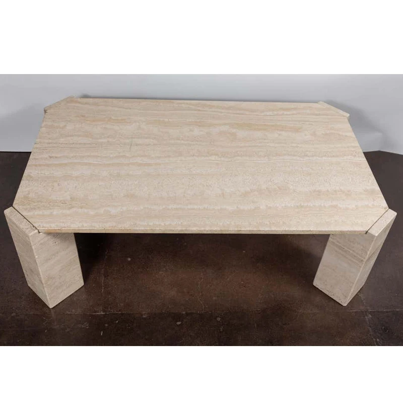 

Роскошный современный мраморный камень, прямоугольный журнальный столик из травертина для гостиной, натуральный мрамор, оптовая продажа по индивидуальному заказу