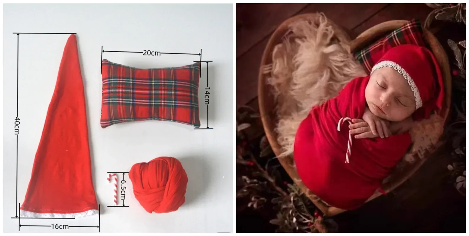 Новорожденный наряд новорожденный реквизит для фотосъемки Рождественский