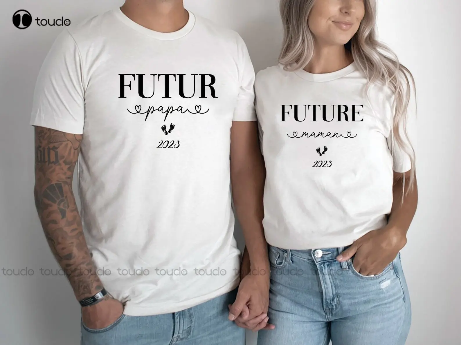 Annonce De Grossesse T-Shirt Couple Personnalisé Future Maman Futur Papa Cousine Tata Maman Soeur France Custom Gift Xs-5Xl