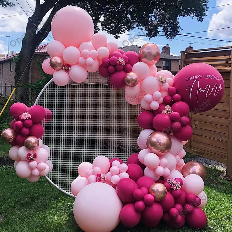 

121pcs Macaron Pink Balloon Garland Arch Kit Metallic Rose Gold Balloons Wedding Birthday Party Decorating Baby Shower Supplies