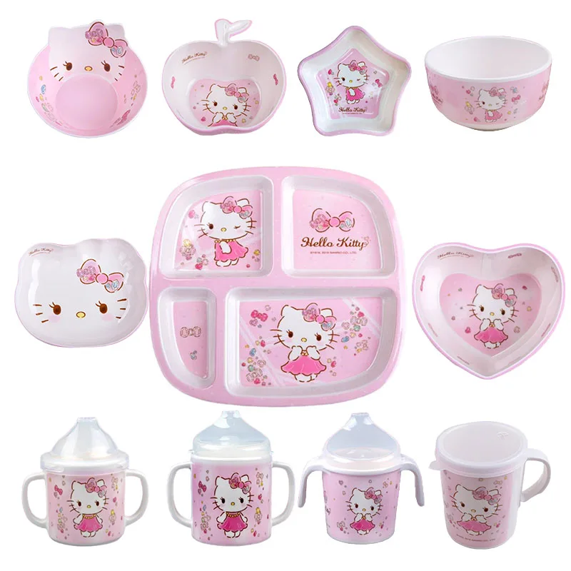 

Cute Kittys Dinner Plate Bowl Spoon Water Cup Children Tableware Shaped Bowl Ceramic Products