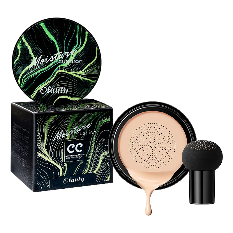 

HEALLOR CC Cream BB Air Cushion Foundation Mushroom Head Concealer Whitening Makeup Cosmetic Waterproof Brighten Face Base Tone