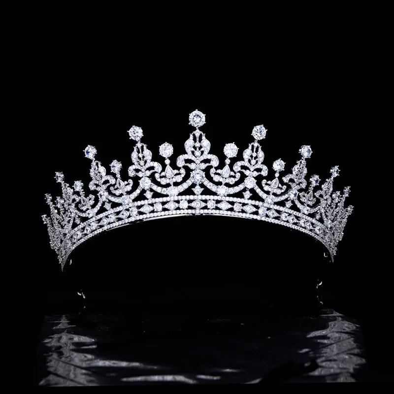 

5A Cubic Zirconia Royal Replica Granny’s Tiara for Wedding Crystal Princess CZ Wedding Bride Crowns Hair Jewelry