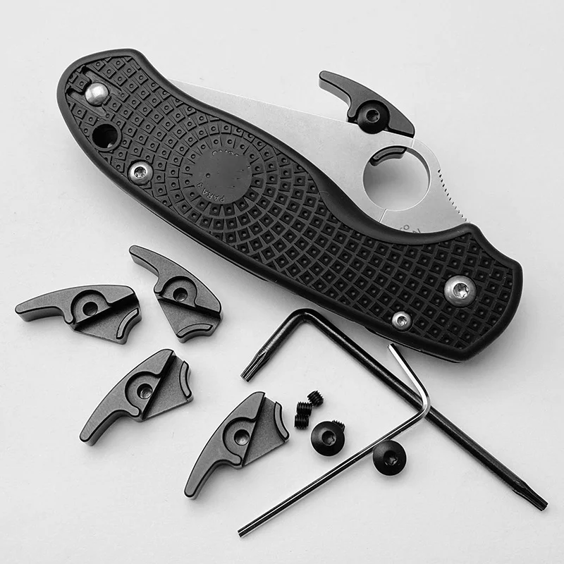 

5 Sets Aluminium Alloy Knife Thumb Push Stud Screw Tools Quick Hooks for Spyderco C81 Paramilitary2 PARA3 C10 C11 C41 C101 Manix