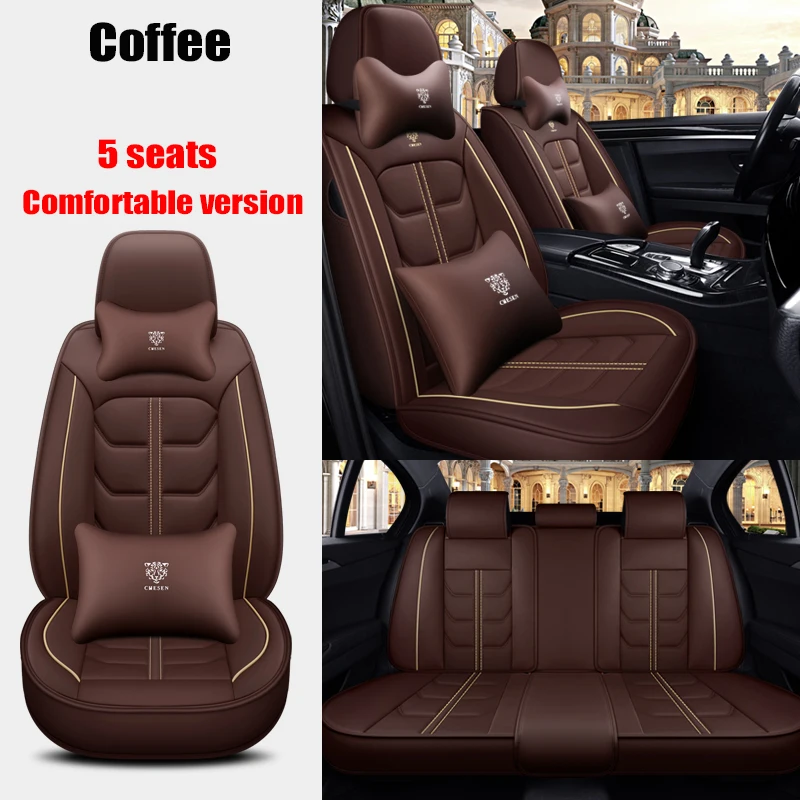 

WZBWZX Leather Universal 5 Seats Car Seat Covers Full Coverage For JAC J6 S3 S2 S5 JS4 J5 T5 Accessories Protector Car-Styling