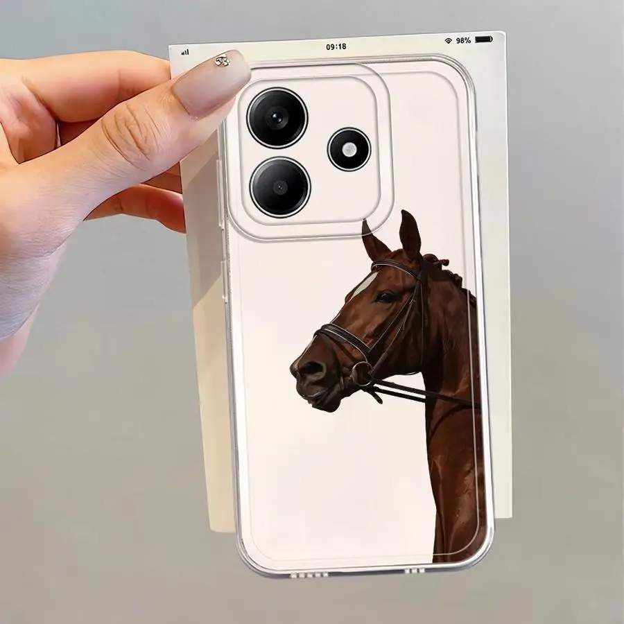 Мягкий чехол для телефона Xiaomi Redmi Note 15 11 A4 A7 14C 12 9 10 Note 13 14 Pro Plus 11S 13C 10S 12S с рисунком животного (лошадь) (art.: 3920da7dfe740) - 3920da7dfe740