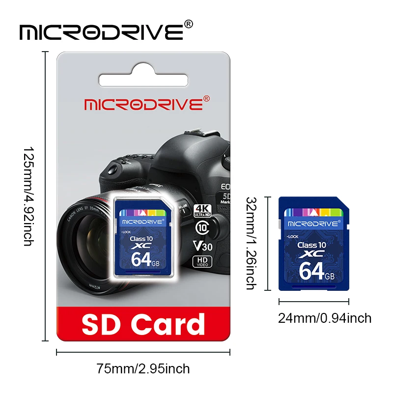 Стандартная SD-карта 8 ГБ 16 32 64 128 256 класс 10 SDHC SDXC C10 полноразмерная флеш-карта