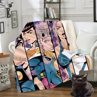 anime jojo bizarre adventure sherpa blanket print child adult throw blanket for beds home life picnic travel fashion thick quilt