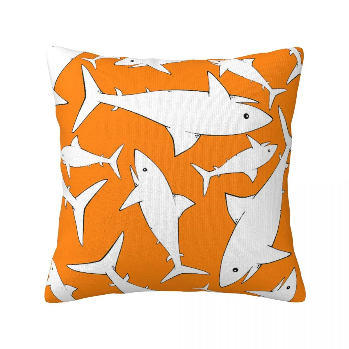 

Shark In Orange Throw Pillow Cover Decorative Pillow Covers Home Pillows Shells Cushion Cover Zippered Pillowcase