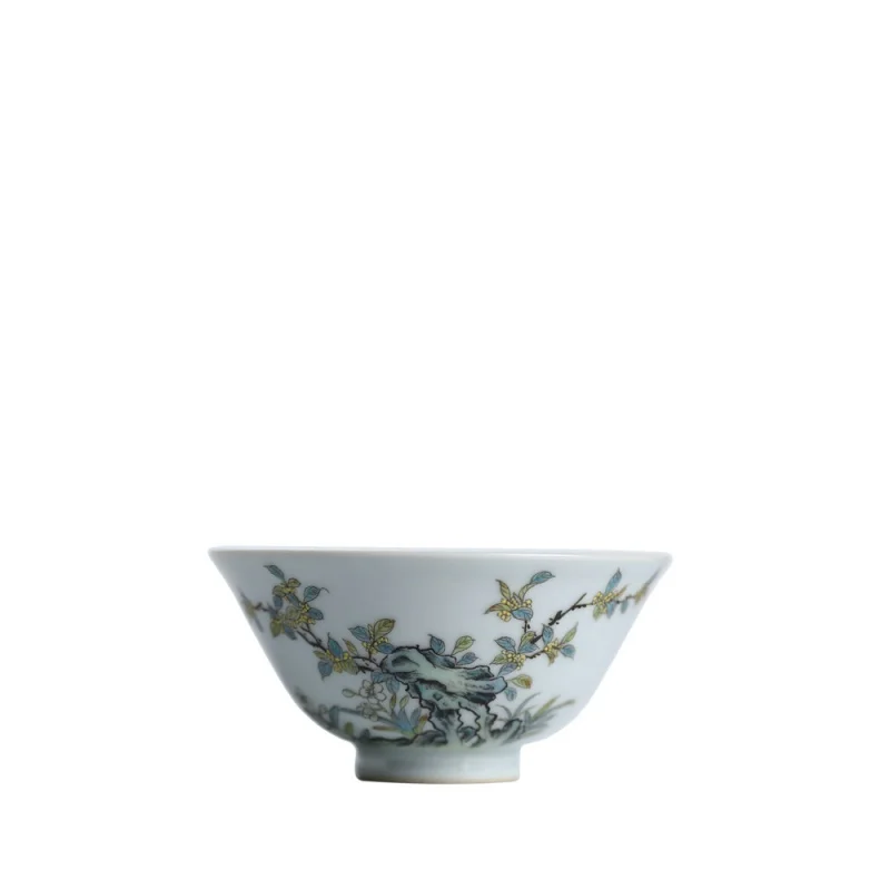 Фото Трехмерная роза с ручной росписью османтус большая чашка 90 мл Jingdezhen керамический чайный набор Shihua Cup №5