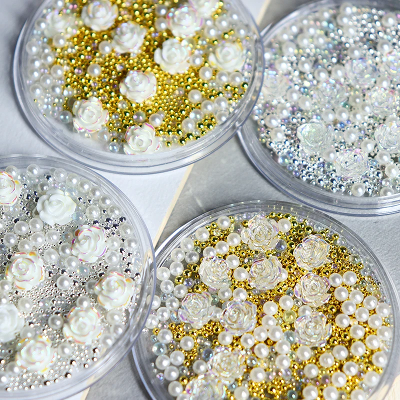 Iridescent Flower DIY Accessories Glitter For Epoxy Resin Filling Crystal Water Beads Pearls Pendant Jewelry Findings Components