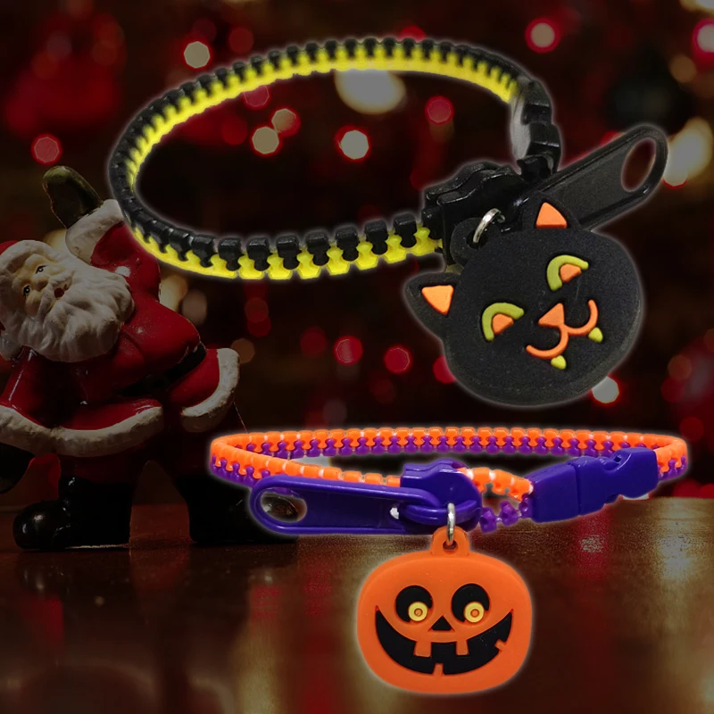 Браслет на молнии для женщин и детей Хэллоуин украшение дома в виде тыквы летучей