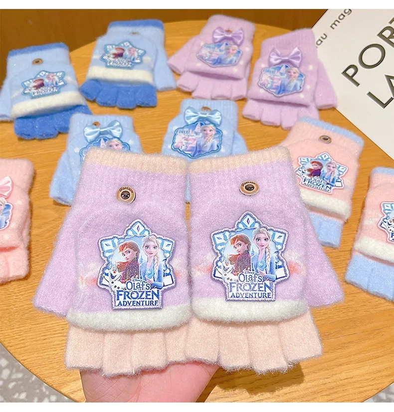 Детские перчатки Disney Холодное сердце милые зимние теплые вязаные с изображением