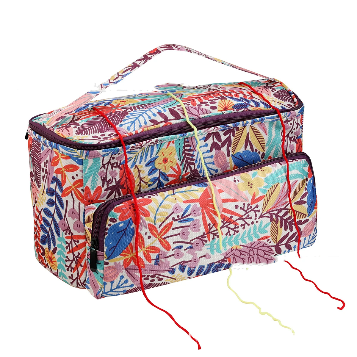 Стеганый квадратный ящик для хранения пряжи в этническом стиле и аксессуары