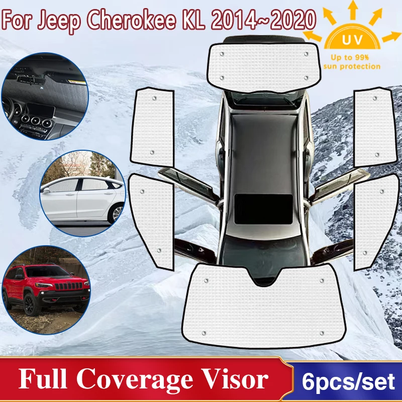 

Full Coverages Sunshades For Jeep Cherokee KL 2014 2015 2016 2017 2018 2019 2020 Windshield Windows Shaby Visor Car Accessories