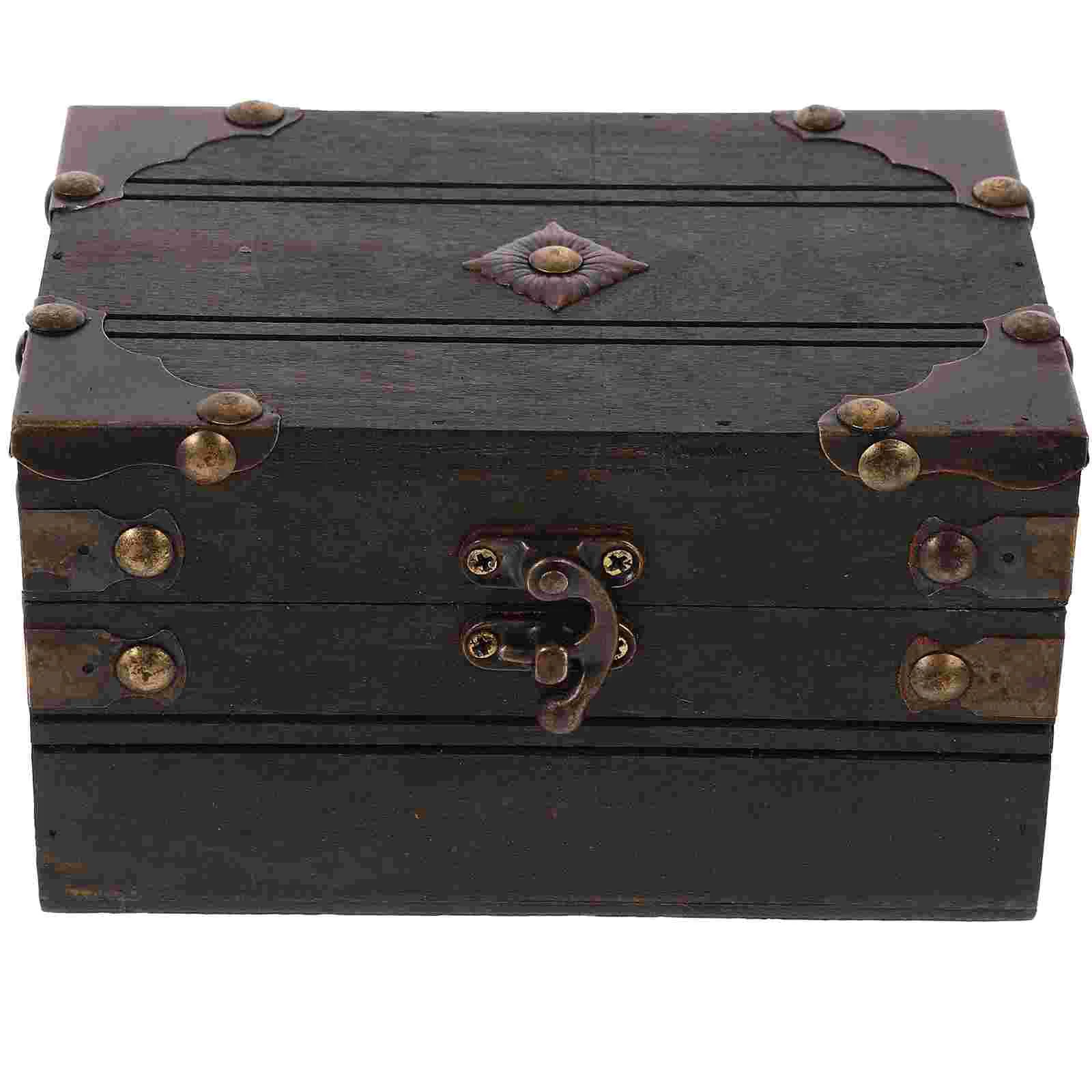 

Wooden Treasure Jewelry Storage Box Decorative Wood Toys Storage Box