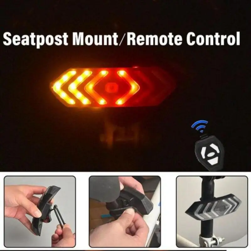 Задний фонарь для велосипеда с поворотником USB-зарядкой